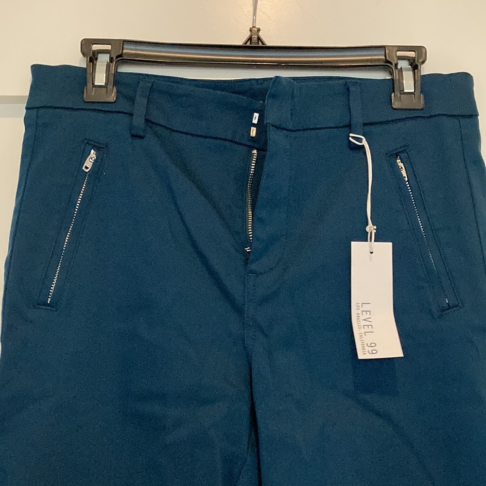 Blue sateen dress pants. New with tags